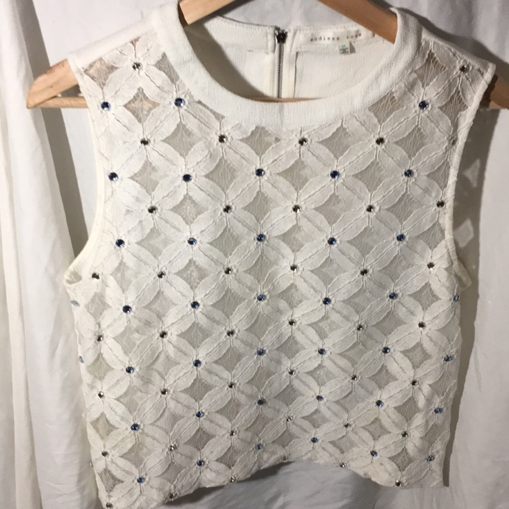 Endless Rose White Bling women’s Dress shirt S-M